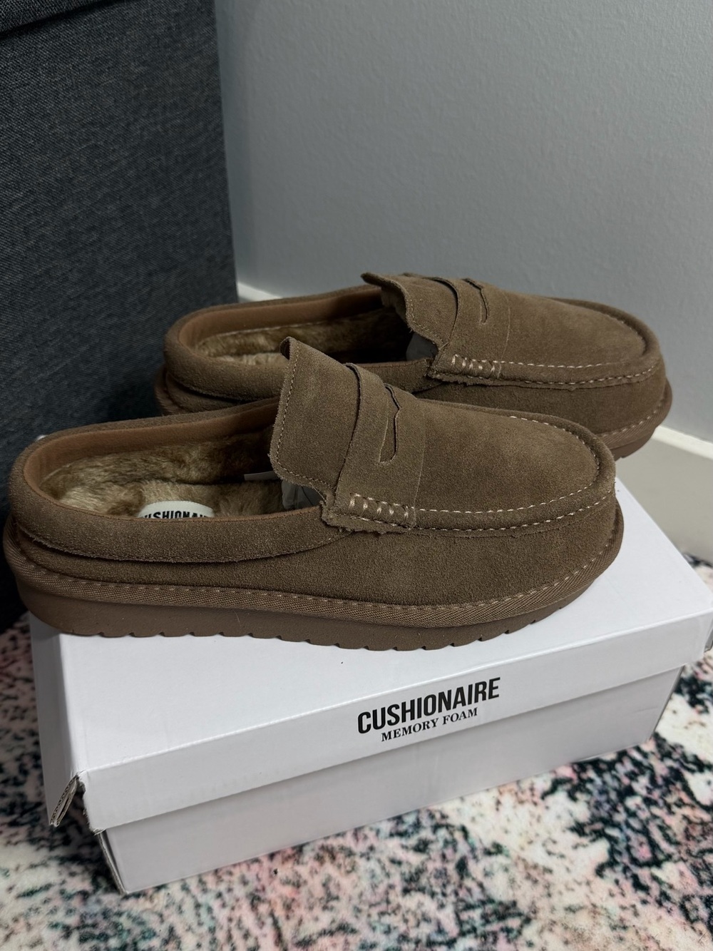 Cushionaire Brown Suede Women's Slip-On Loafers NWT